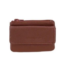 Arthur & AstonPortes-monnaie zippe en cuir cognac