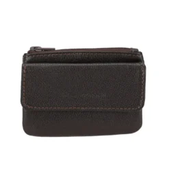 Arthur & AstonPortes-monnaie zippé en cuir châtaigne