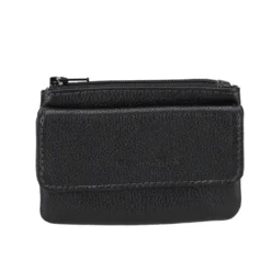 Arthur & AstonPortes-monnaie zippé en cuir noir