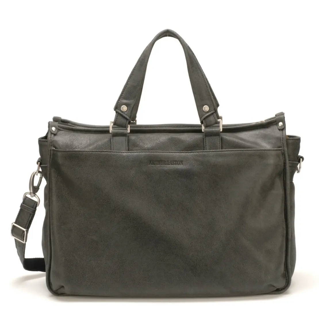 Arthur & AstonSac porte main souffletsG/bleu - Arthur&Aston - Cuir - Homme Noir