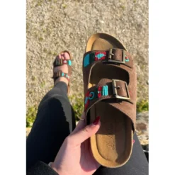 Atelier TropézienMules double brides En Cuir - Marron