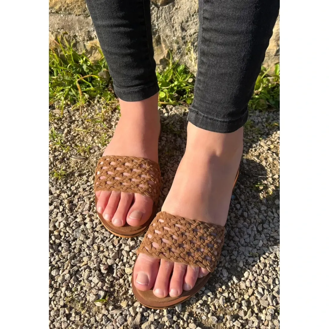 Atelier TropézienMules plates Femme En Cuir - Marron