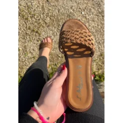 Atelier TropézienMules plates Femme En Cuir - Marron