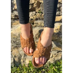 Atelier TropézienSandales croisées femme En Cuir - Marron