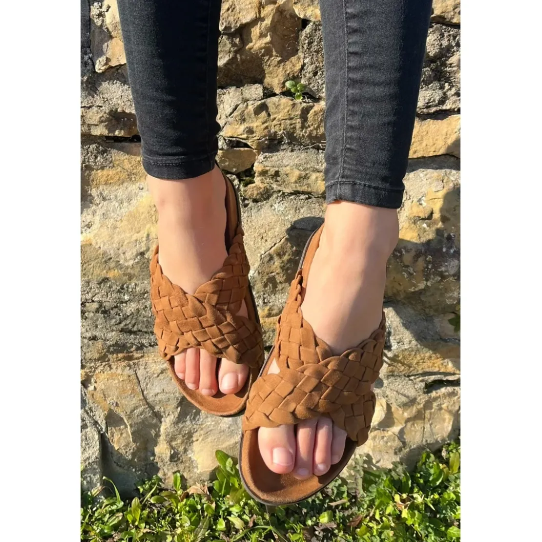 Atelier TropézienSandales croisées femme En Cuir - Marron