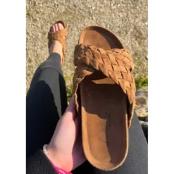 Atelier TropézienSandales croisées femme En Cuir - Marron