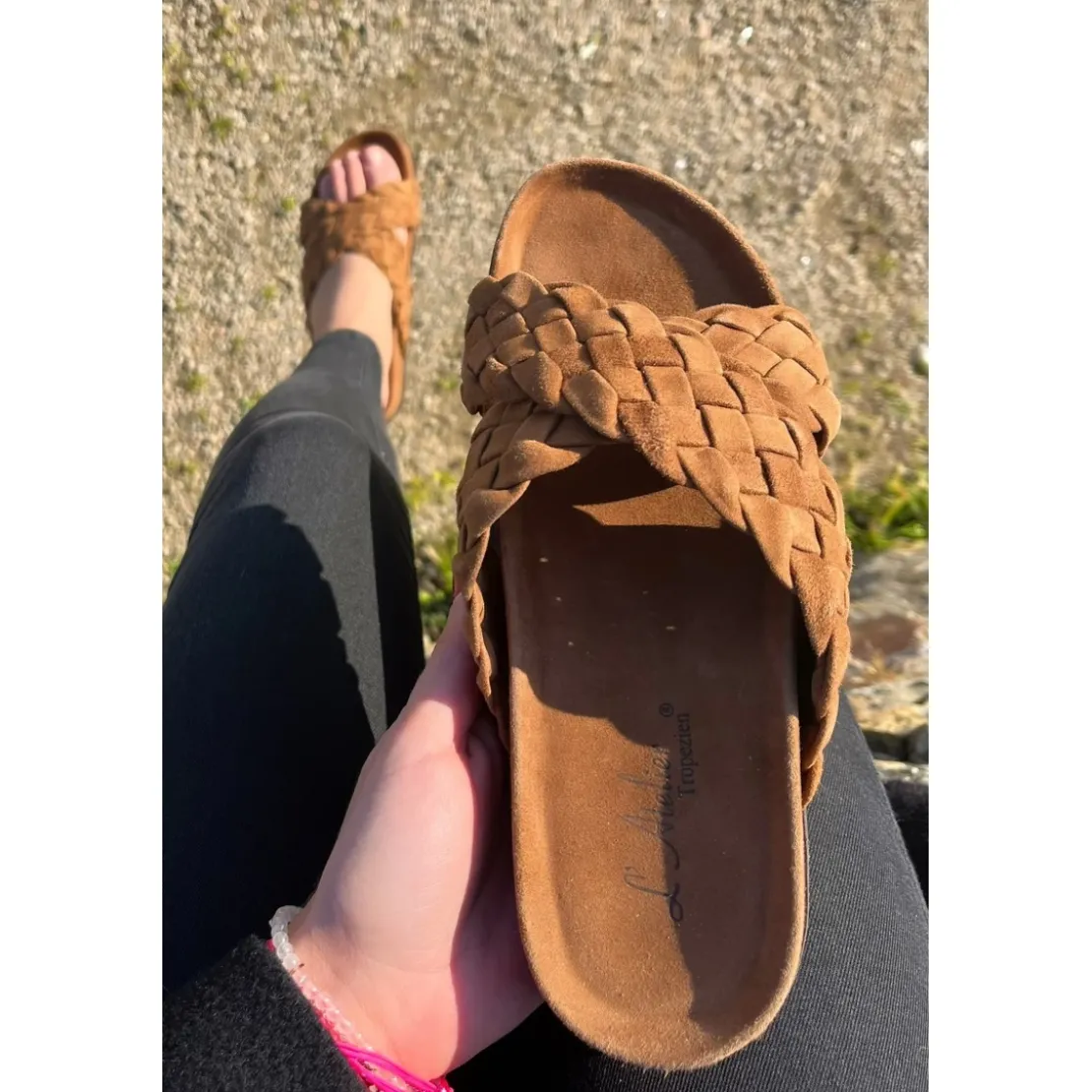 Atelier TropézienSandales croisées femme En Cuir - Marron