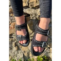 Atelier TropézienSandales Femme En Cuir - Noir