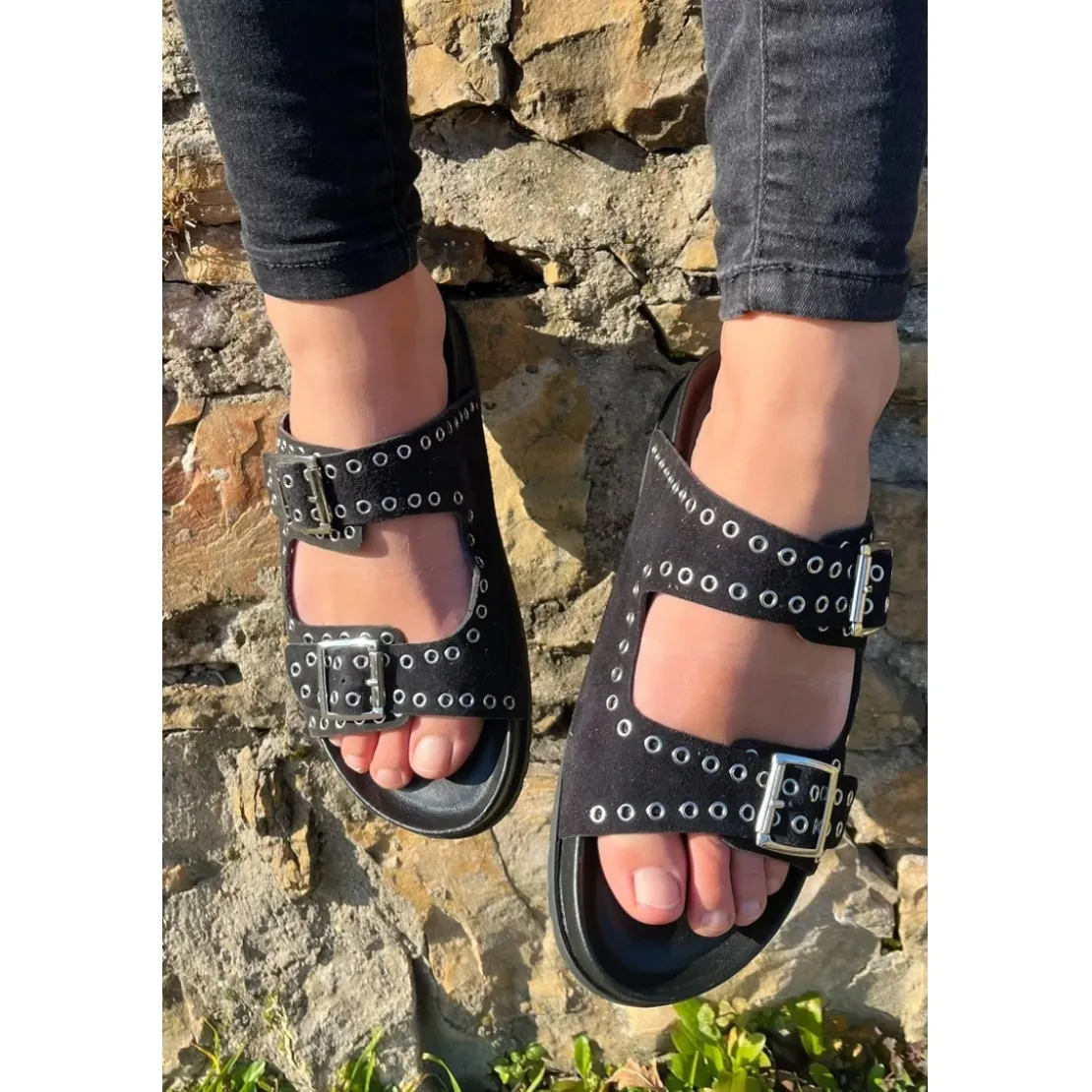 Atelier TropézienSandales Femme En Cuir - Noir