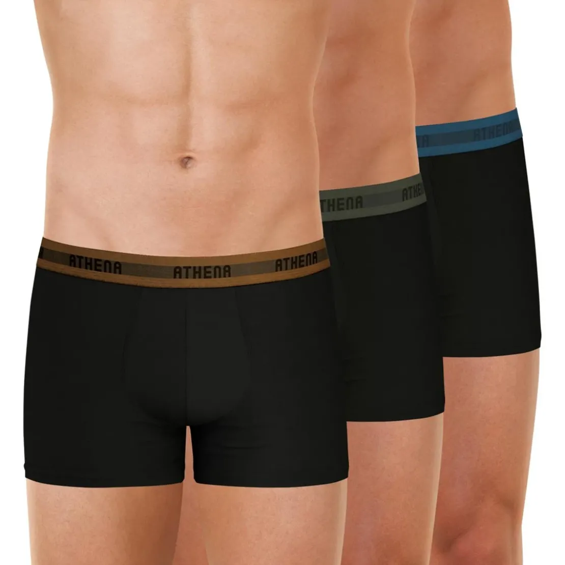 AthénaLot de 3 boxers Easy Recyclé Athena noir en coton