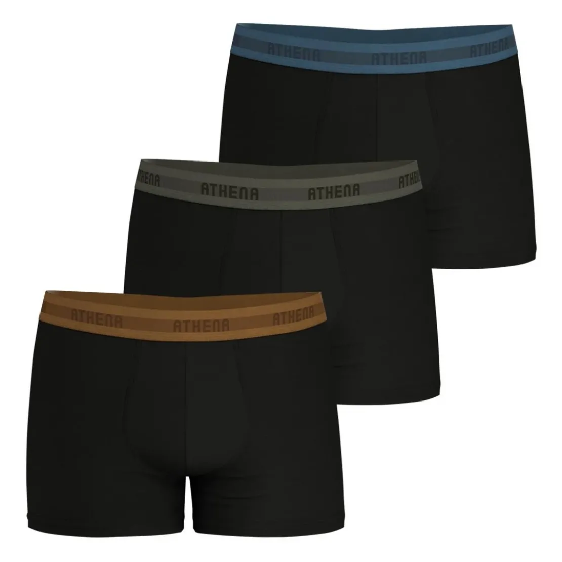 AthénaLot de 3 boxers Easy Recyclé Athena noir en coton