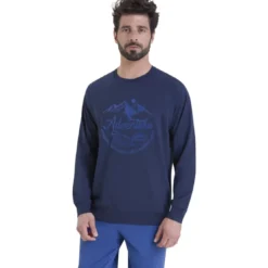 AthénaPyjama long homme Winter Athena bleu en coton