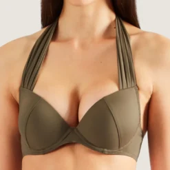 Aubade MaillotsHaut de maillot de bain plongeant armatures kaki- Douceur de Rêve