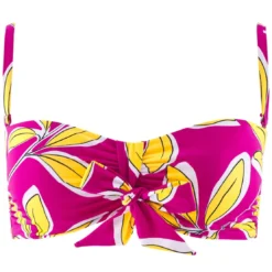 Aubade MaillotsHaut de maillot de bain bandeau sans armatures rose- Danse de feuilles