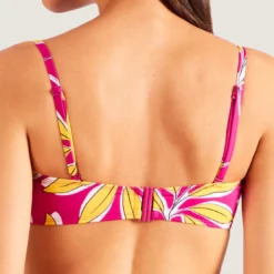 Aubade MaillotsHaut de maillot de bain bandeau sans armatures rose- Danse de feuilles
