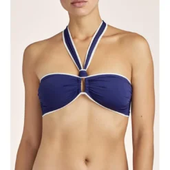 Aubade MaillotsHaut de maillot de bain bandeau sans armatures bleu- LA BAIE DES VAGUES