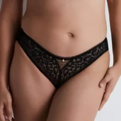 AubadeSlip brésilien en dentelle noir- ILLUSION FAUVE
