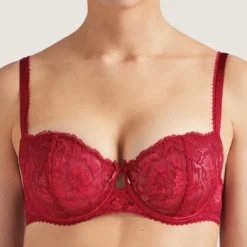 AubadeSoutien-gorge corbeille armatures rouge- AUBE AMOUREUSE