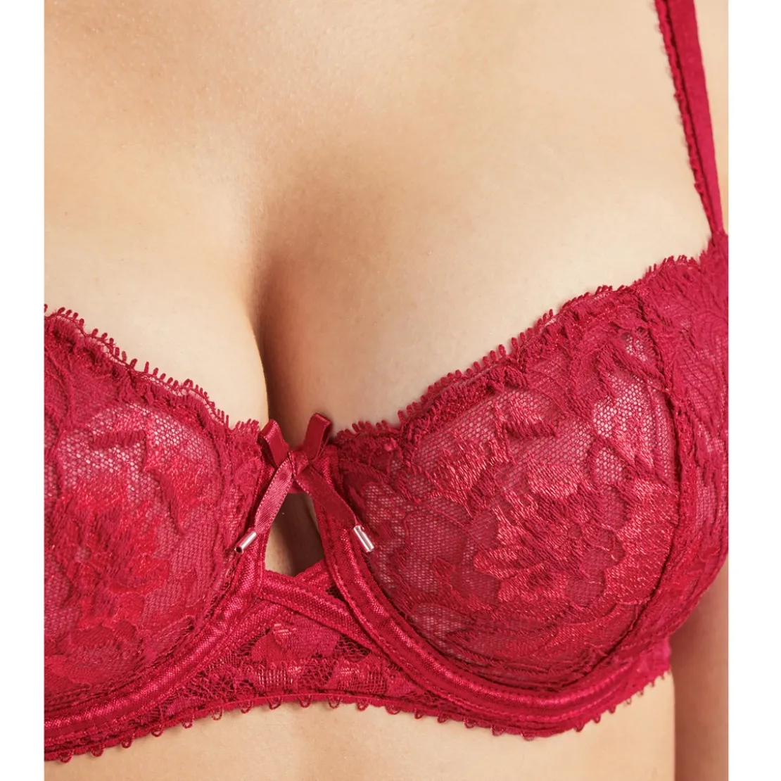 AubadeSoutien-gorge corbeille armatures rouge- AUBE AMOUREUSE