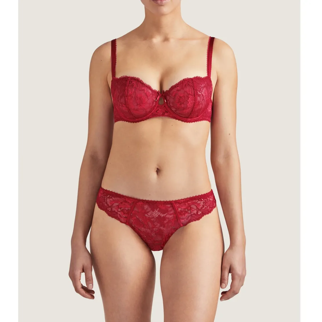 AubadeSoutien-gorge corbeille armatures rouge- AUBE AMOUREUSE