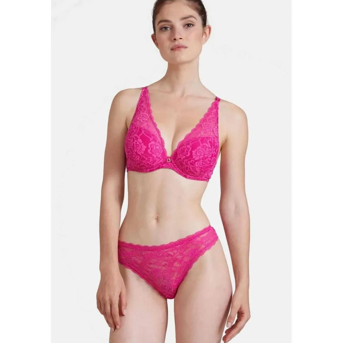 AubadeSoutien-gorge plongeant armatures en dentelle Rose - ROSESSENCE