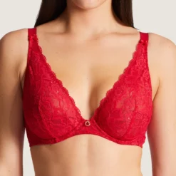 AubadeSoutien-gorge plongeant armatures rouge en dentelle- Rosessence