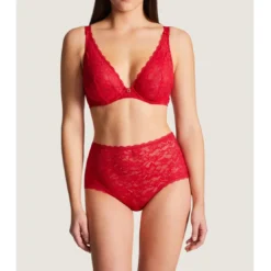 AubadeSoutien-gorge plongeant armatures rouge en dentelle- Rosessence