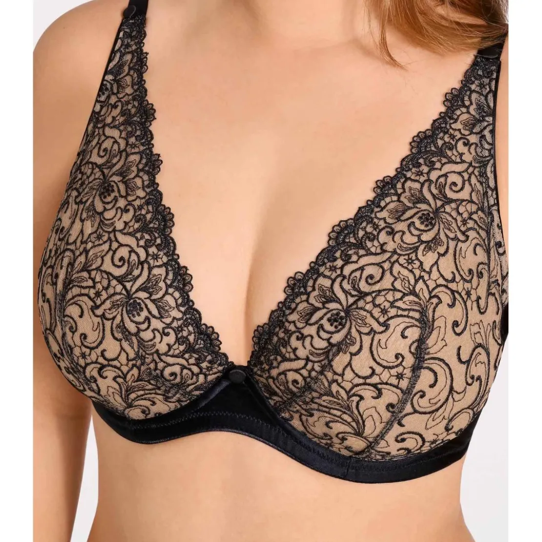 AubadeSoutien-gorge plongeant armatures - Noir- MISS KARL
