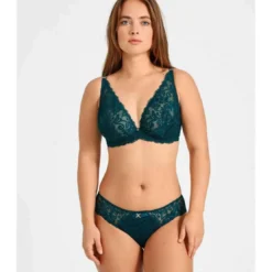 AubadeSoutien-gorge plongeant armatures - Vert en dentelle- MON BIJOU