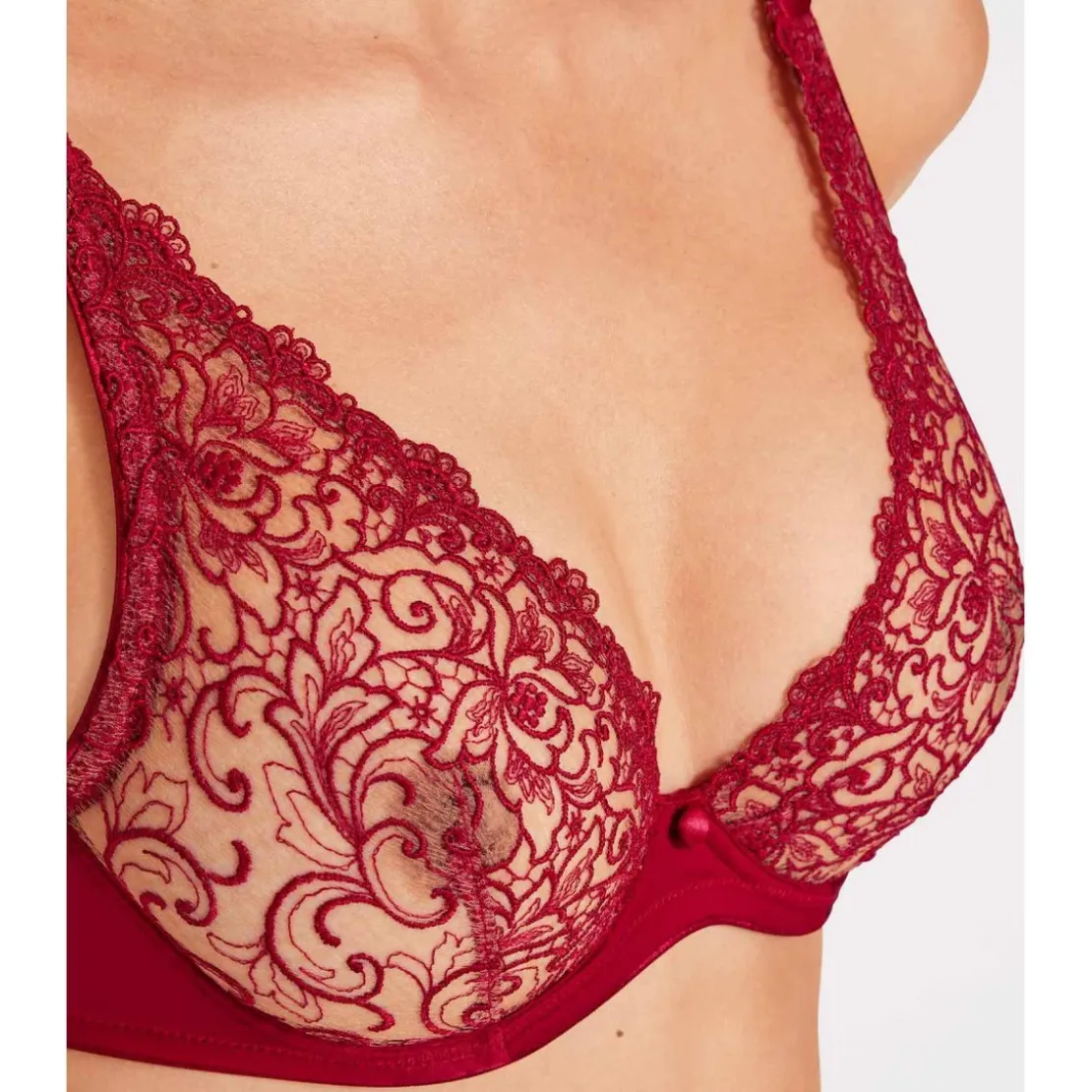 AubadeSoutien-gorge plongeant armatures - Rouge- MISS KARL