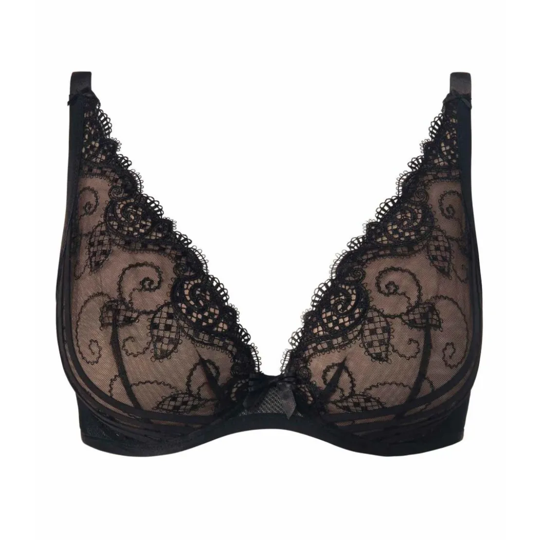 AubadeSoutien-gorge Plongeant Foulard Armatures Aubade noir- A LA FOLIE