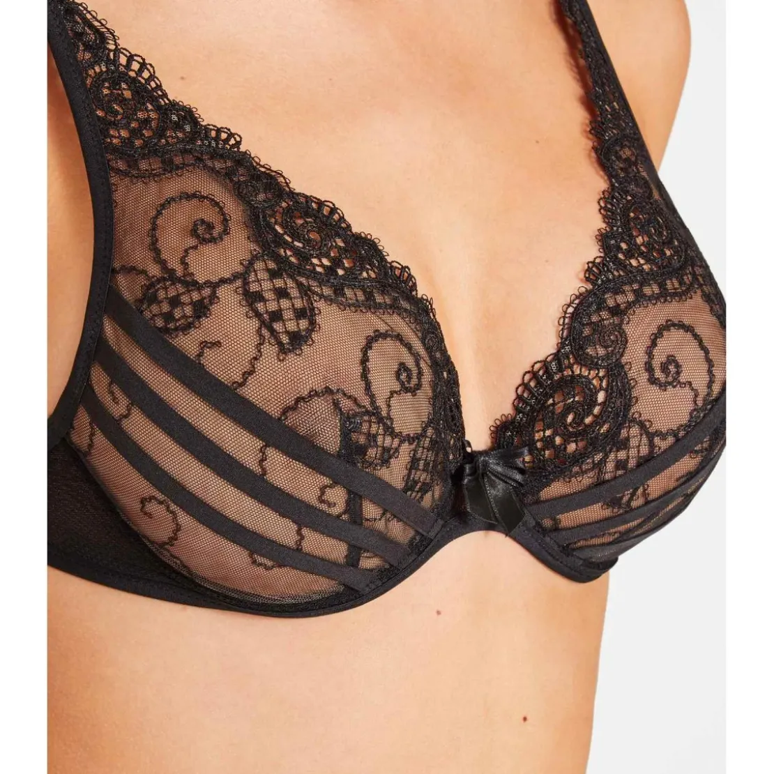 AubadeSoutien-gorge Plongeant Foulard Armatures Aubade noir- A LA FOLIE