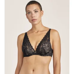 AubadeSoutien-gorge plongeant foulard armatures noir- ROSESSENCE