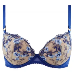 AubadeSoutien-gorge plongeant armatures Bleu Idylle A Giverny- IDYLLE A GIVERNY