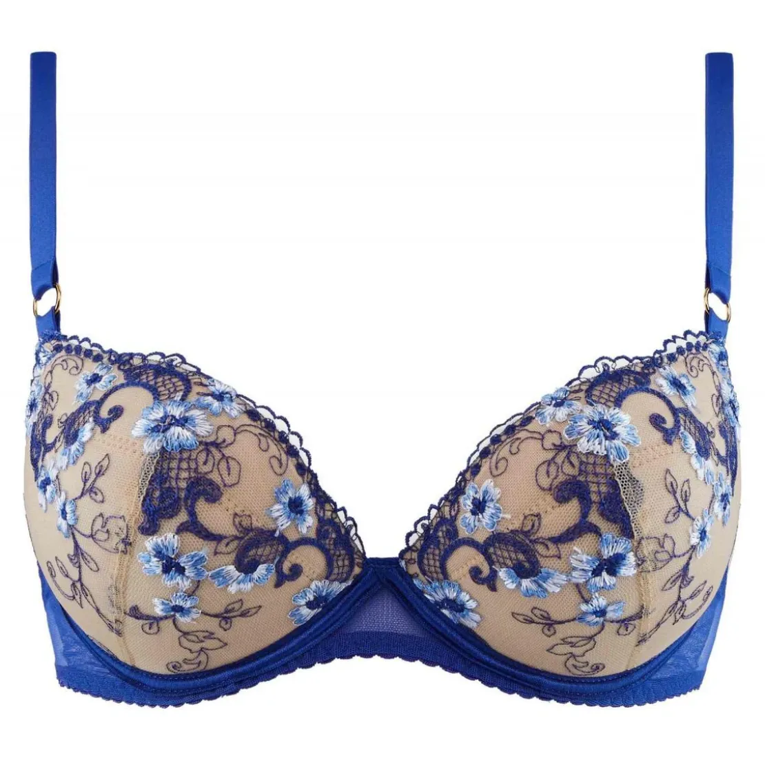 AubadeSoutien-gorge plongeant armatures Bleu Idylle A Giverny- IDYLLE A GIVERNY