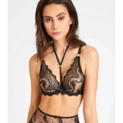 AubadeSoutien-gorge Plongeant Armatures avec broderie chic noir - ECRIN NOIR