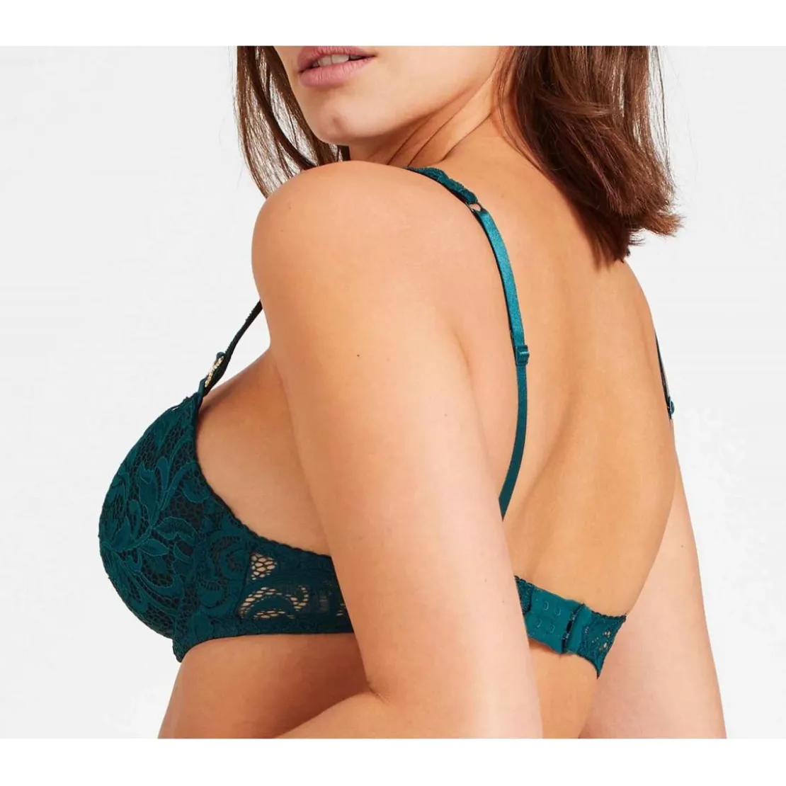 AubadeSoutien-gorge push-up plongeant armatures - Vert en dentelle- MON BIJOU