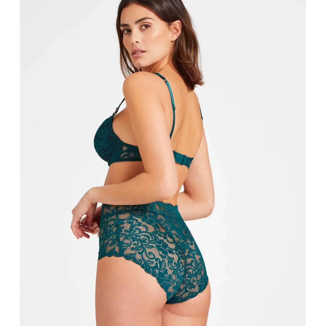 AubadeSoutien-gorge push-up plongeant armatures - Vert en dentelle- MON BIJOU