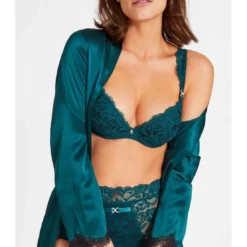 AubadeSoutien-gorge push-up plongeant armatures - Vert en dentelle- MON BIJOU