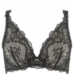 AubadeSoutien-gorge triangle plongeant armatures noir- Danse des Sens