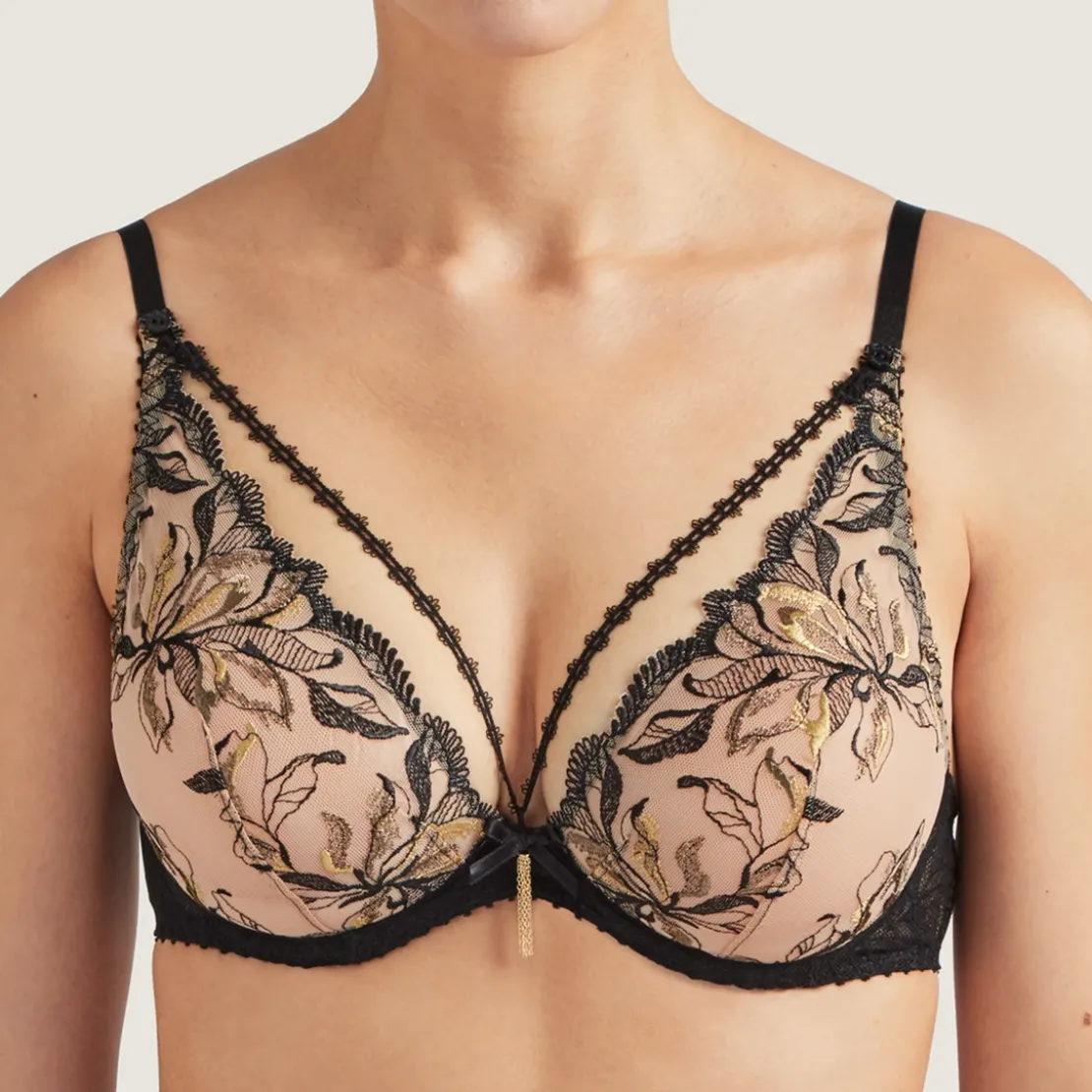 AubadeSoutien-gorge triangle plongeant armatures gris- ENCRE DE CHINE