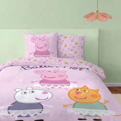 AymaxParure Enfant Peppa Pig Reversible Rose - 100% coton