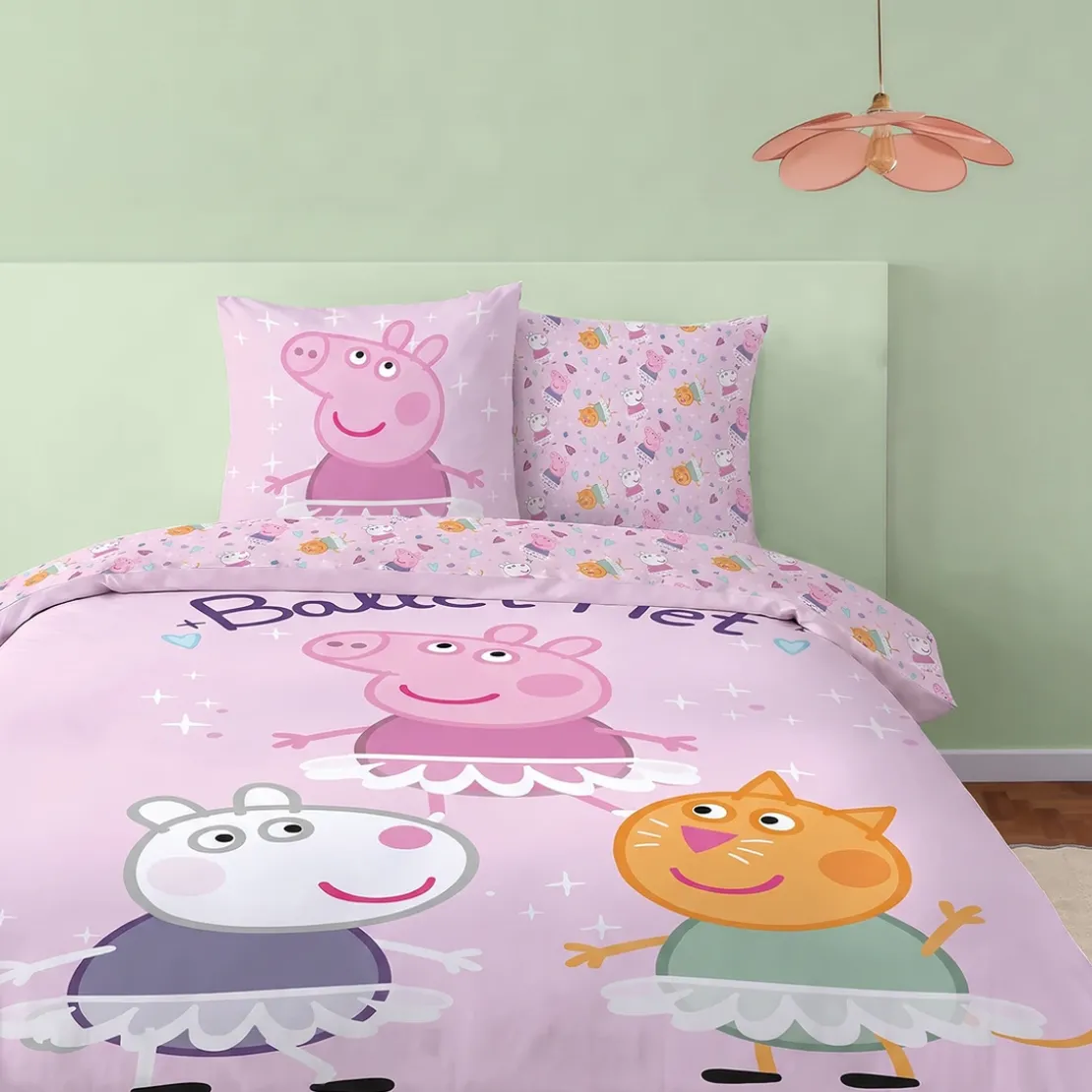 AymaxParure Enfant Peppa Pig Reversible Rose - 100% coton