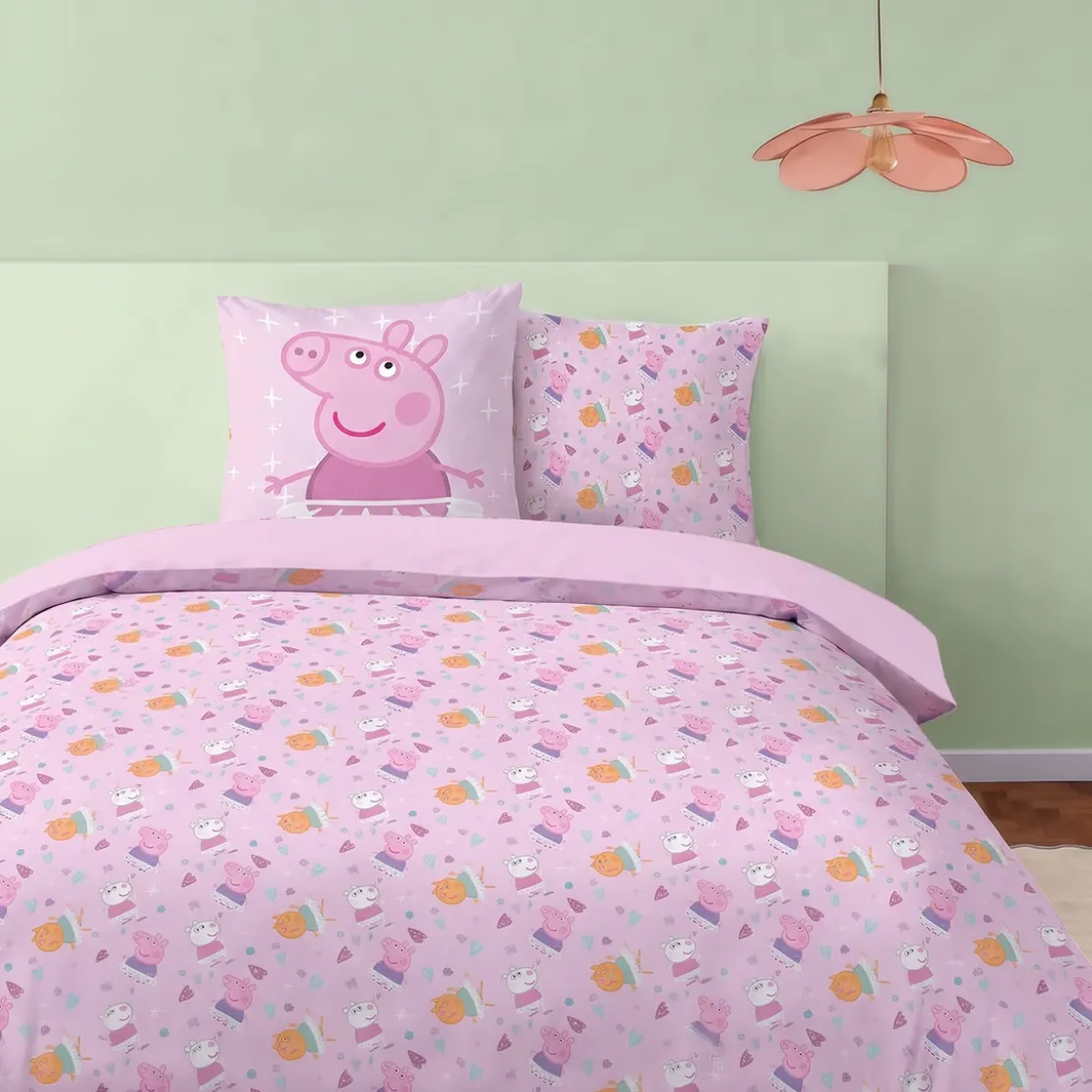 AymaxParure Enfant Peppa Pig Reversible Rose - 100% coton