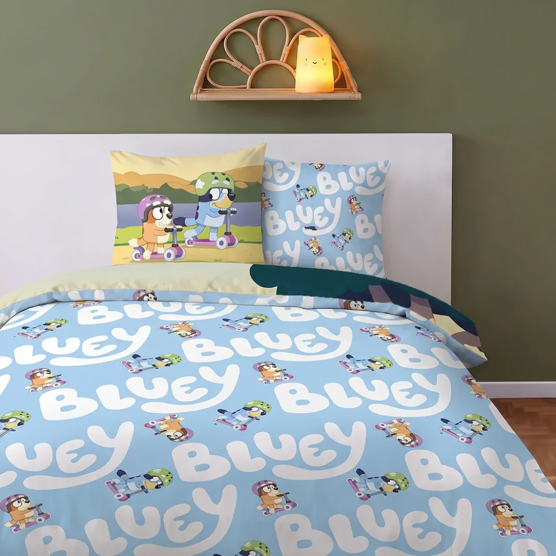 AymaxParure Enfant Reversible Bluey 100% coton
