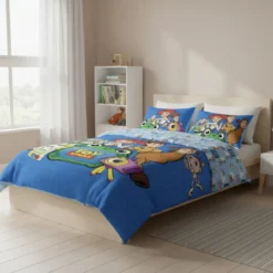 AymaxParure housse de couette garçon TOY STORY bleu réversible en polycoton 140x200 cm + taie