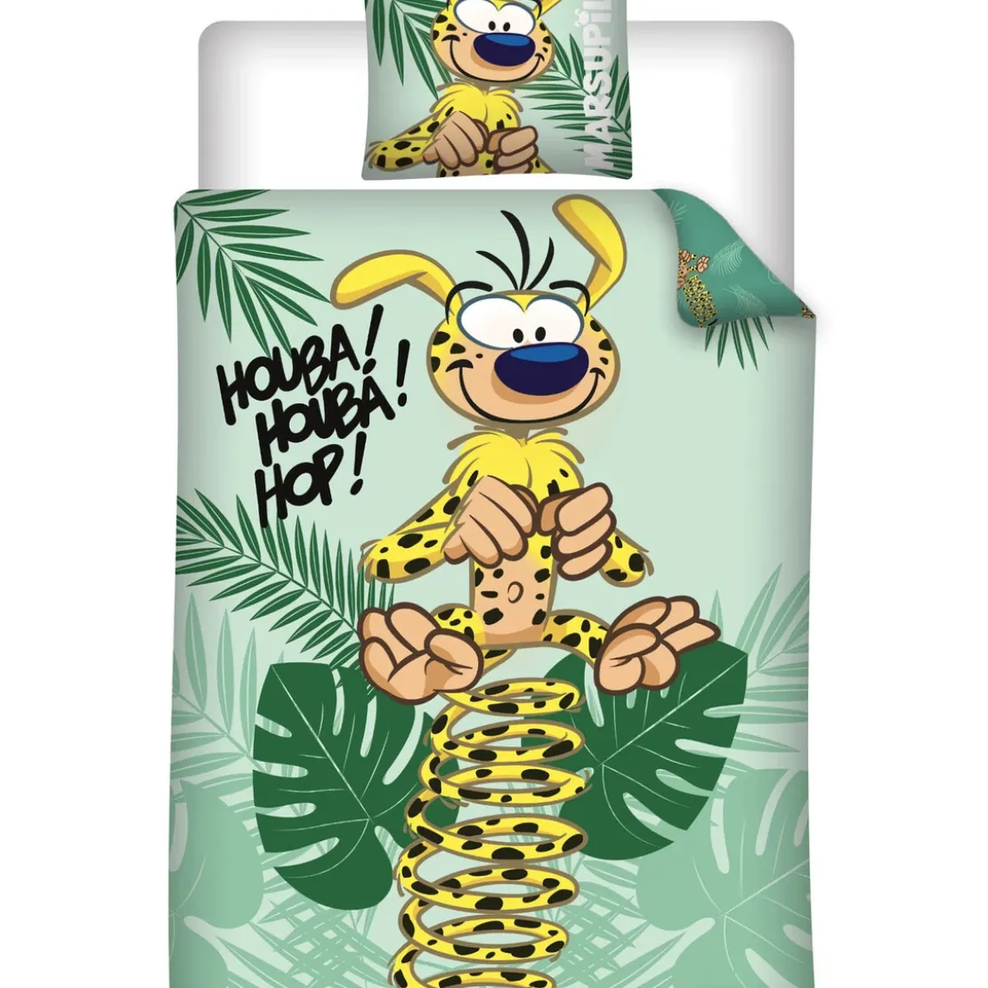 AymaxParure housse de couette enfant mixte MARSUPILAMI vert clair réversible en polycoton 140x200 cm + taie