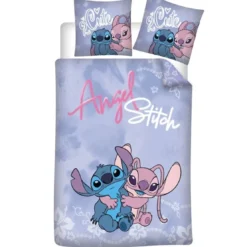 AymaxParure housse de couette enfant mixte STITCH violet réversible en polycoton 140x200 cm + 1 taie