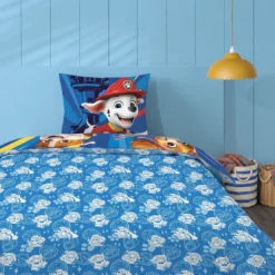 AymaxParure housse de couette enfant mixte PAT' PATROUILLE bleu réversible en polycoton 140x200 cm + taie