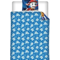 AymaxParure housse de couette enfant mixte PAT' PATROUILLE bleu réversible en polycoton 140x200 cm + taie